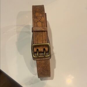 Polo by Ralph Lauren Tan Leather Belt with Gold Buckle